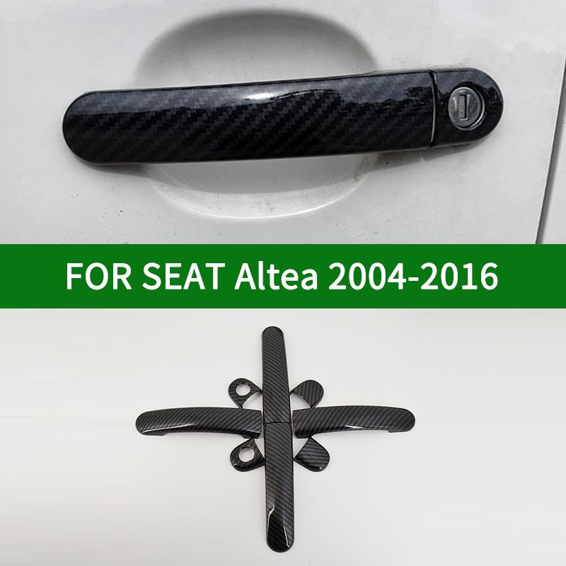 ДЛЯ SEAT ALTEA XL/Freetrack 2004-2016 аксессуар, глянцевые чехлы на дверные ручки с узором из углеродного волокна, отделка2008 2009 2010 2011
