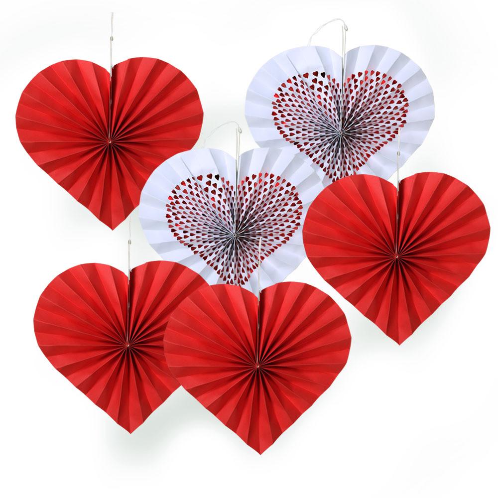 Elegant Heart Shaped Paper Fan Flowers For Creative Proposal Decoration Supplies