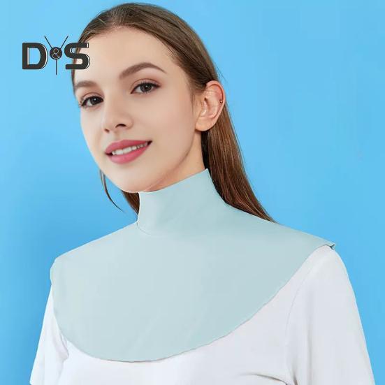 Солнцезащитная шаль для защиты шеи, мягкая, гладкая, блестящая ткань, тонкая шаль, многонаправленная защита от ультрафиолета, поддельный воротник