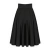 Women Skirt Elastic High Waist A-Line Style Skirt Solid Color Large Hem Skater