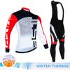 New 2023 Winter Thermal Fleece Set Cycling Clothes Men's Jersey Suit Sport Riding Bike MTB Clothing Bib Pants Warm Sets Ropa