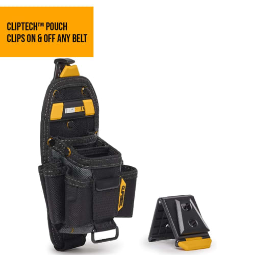 TOUGHBUILT Technician's Pouch - 7 Pockets (Medium), 11 Pockets and Loops, 2 Adjustable Bags, 4 Snug-Fit Screwdriver Holsters, Secure Multi-Tool Holder