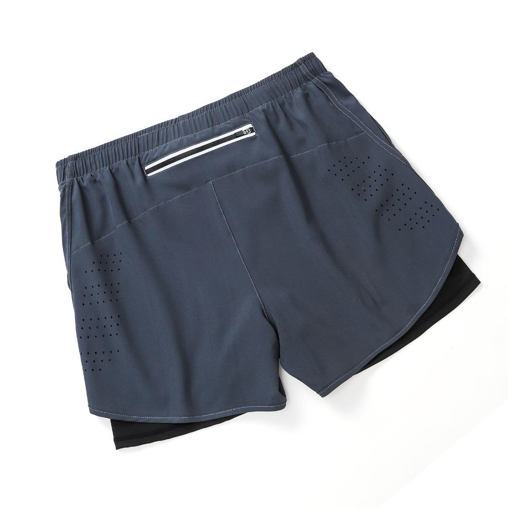 Compression Lining 2-in-1 Running Shorts Elastic Waistband Cycle Fitness Shorts Running