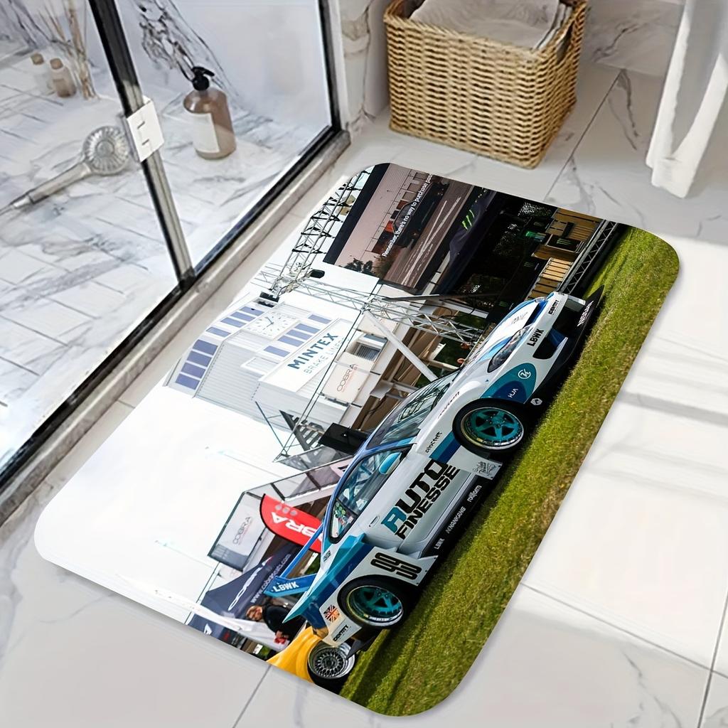 1PC Cyberpunk Skull Pattern Kitchen Rug Non-Slip Door Mat Pop Design Bathroom Rug Bath Mat Carpet for Home Sink Laundry Decor