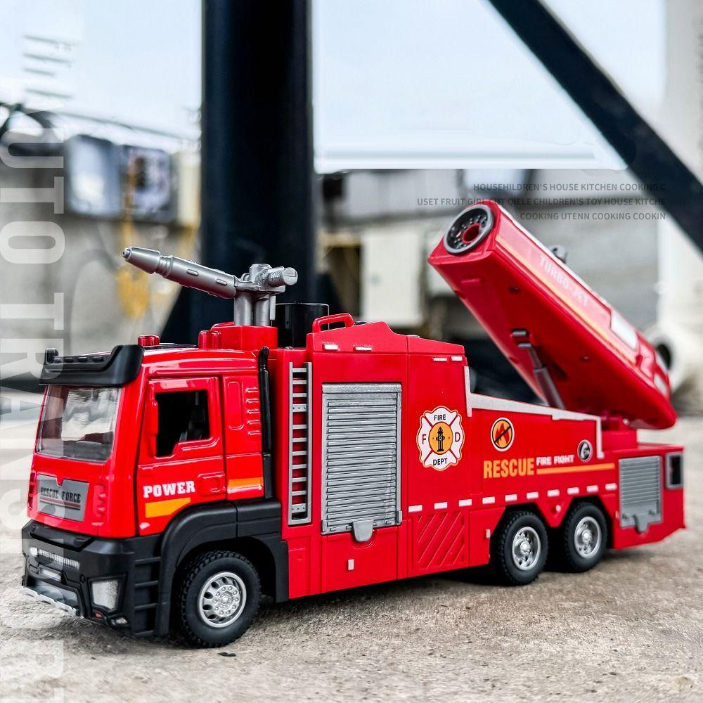 1:32 Scale Fire Truck Model Pull-Back Function Engineering Vehicle Fire Engine Cars Model