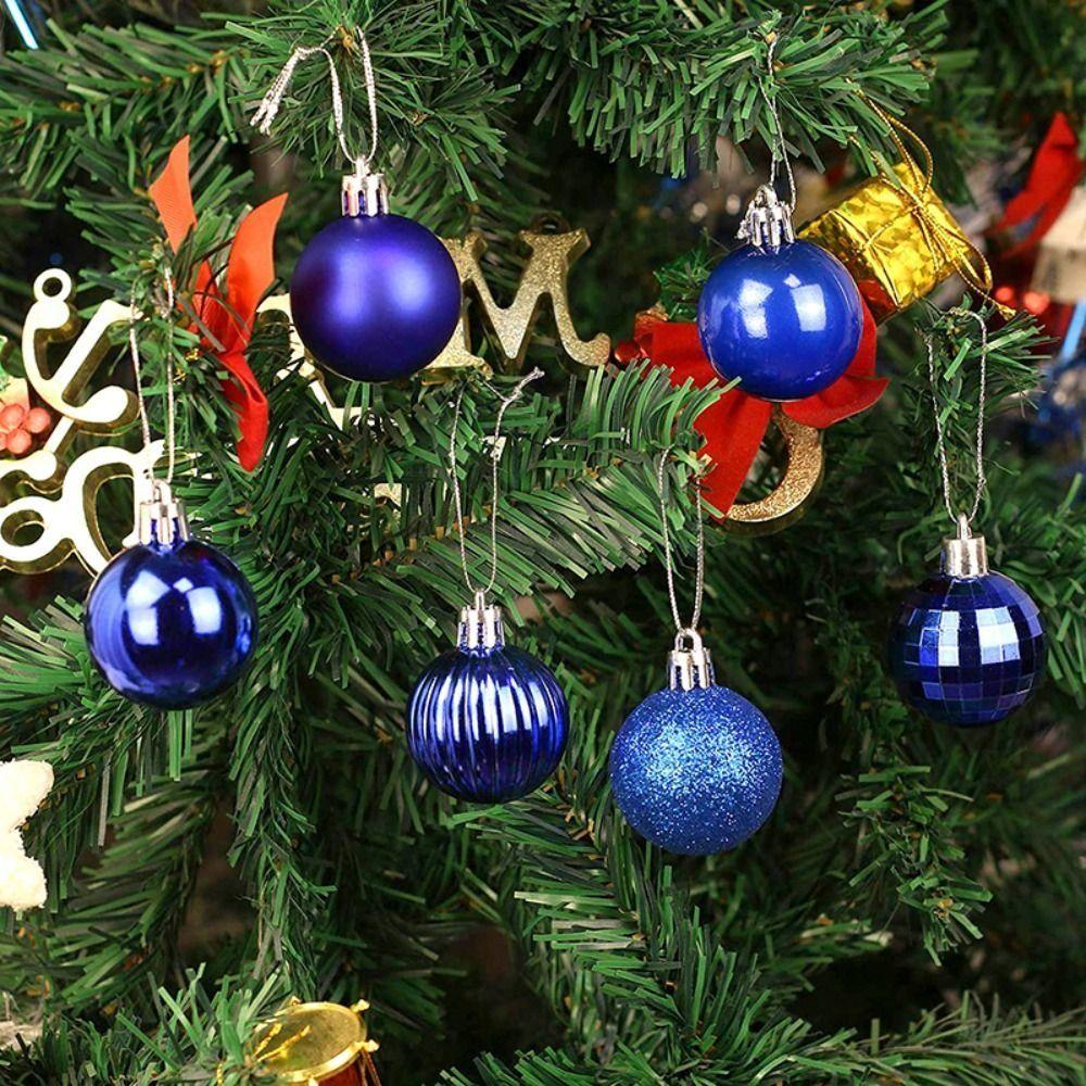 24 шт./набор Небьющиеся елочные шары Полированные глянцевые Рождественские подвесные шары Праздник