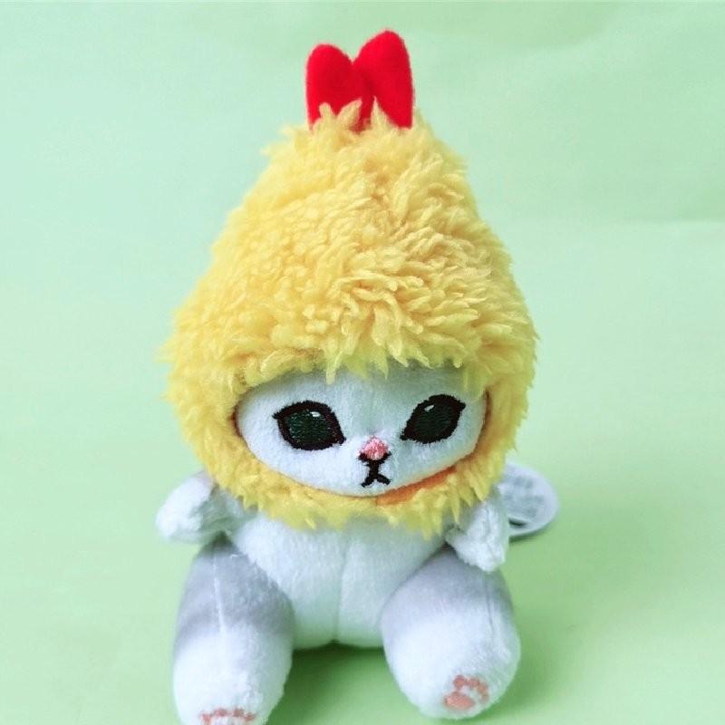 Adorable Cat Plush Keychain Cute Bunny Donut Shrimp Shark Hat Cat Plush Toy