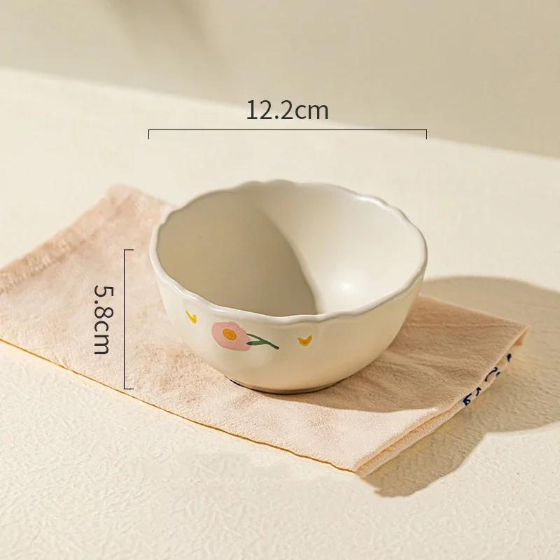 Ретро Цветочная Керамическая Тарелка Модная Креативная Вкусная Суповая Чаша Домашняя Послеобеденная Чашка Десерт Фруктовые Тарелки Изысканная Рыбная Тарелка