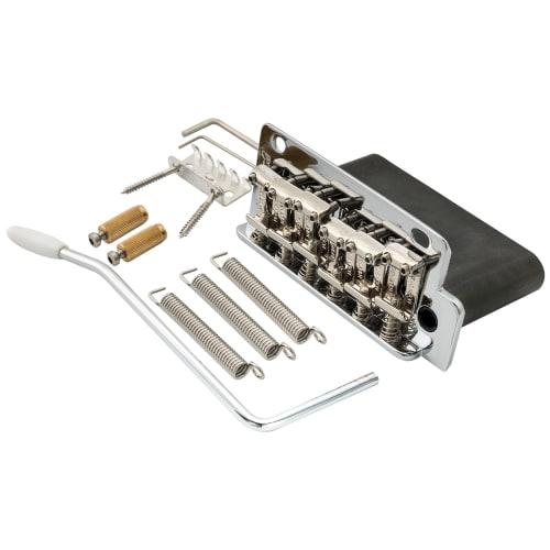 Wilkinson WV2-SB 10.8mm Two-Piece Tremolo Bridge Unit with Vintage Steel Saddles and Full Steel Block for Imported/Japanese Strat Guitars, Chrome