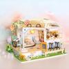 DIY Cat Cafe Miniature Dollhouse Kit With Music And Light Cat Coffee Shop Mini Doll House Model Building Kit With Furniture