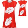 Lilo And Stitch Girl Dress With Polyester Fabric And Abstract Print For Spring Autumn Playtime