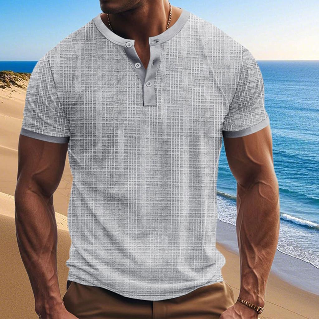 Летняя футболка мужская с коротким рукавом имитация свободного дышащего повседневного топа