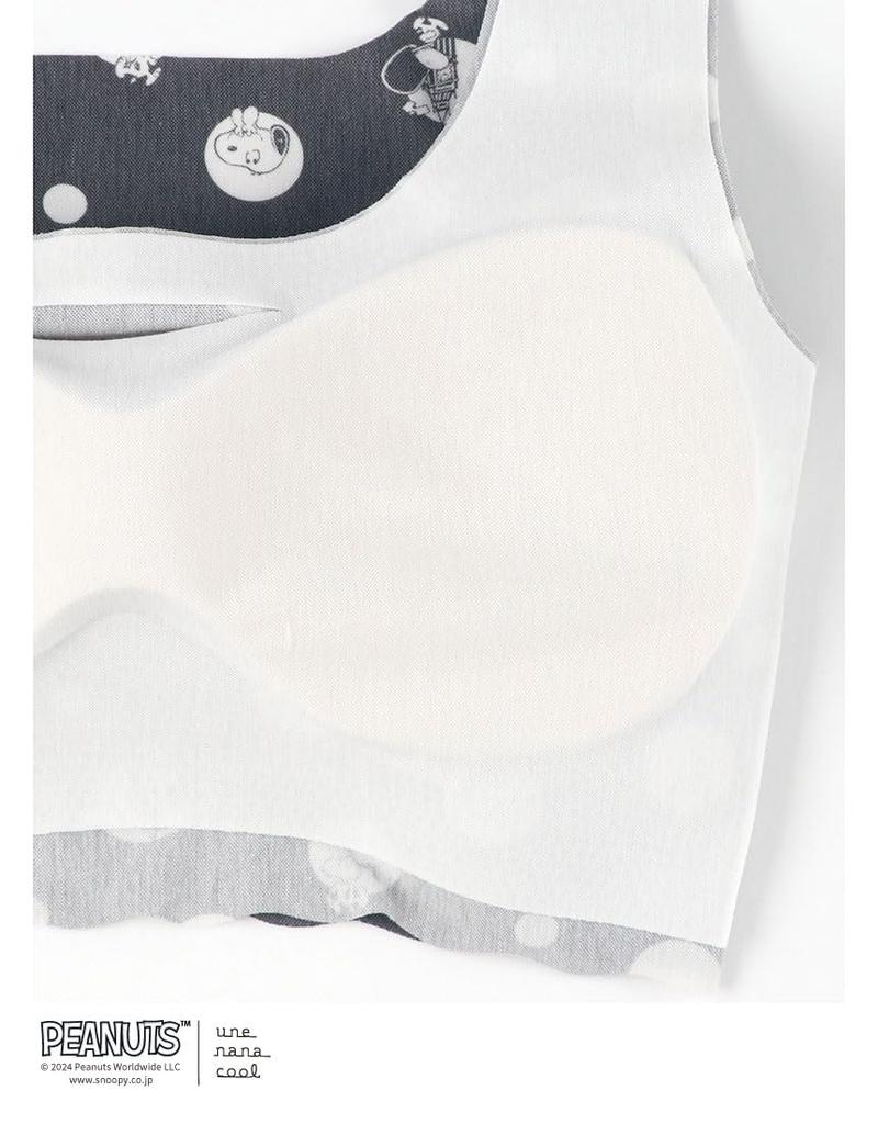 Бюстгальтер Half Top Wireless Bra из хлопковой смеси с плоским верхом и 3D-силуэтом Snoopy Bra BUN721 BL [Unnana Cool] [коллаборация PEANUTS] для женщин