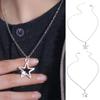 Zinc Zinc Alloy Vintage Pentagram Necklace Hollow Choker Korean Clavicle Chain Star Pendant Necklace  Gift