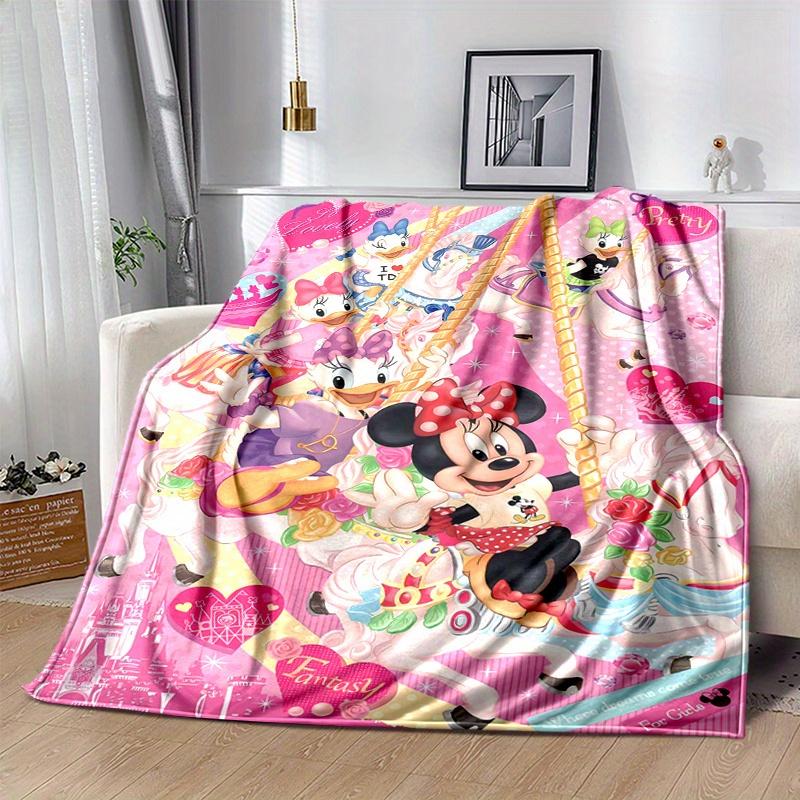 1pc, Minnie and Friends (2) Home Decor Blanket: A Cozy Flannel Throw for Bedroom, Living Room, Travel, Camping, Car, Beach, Office Naps, Perfect Gift