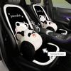 Winter Plush Panda Car Seat Cushion Cover - Cute Cartoon Design