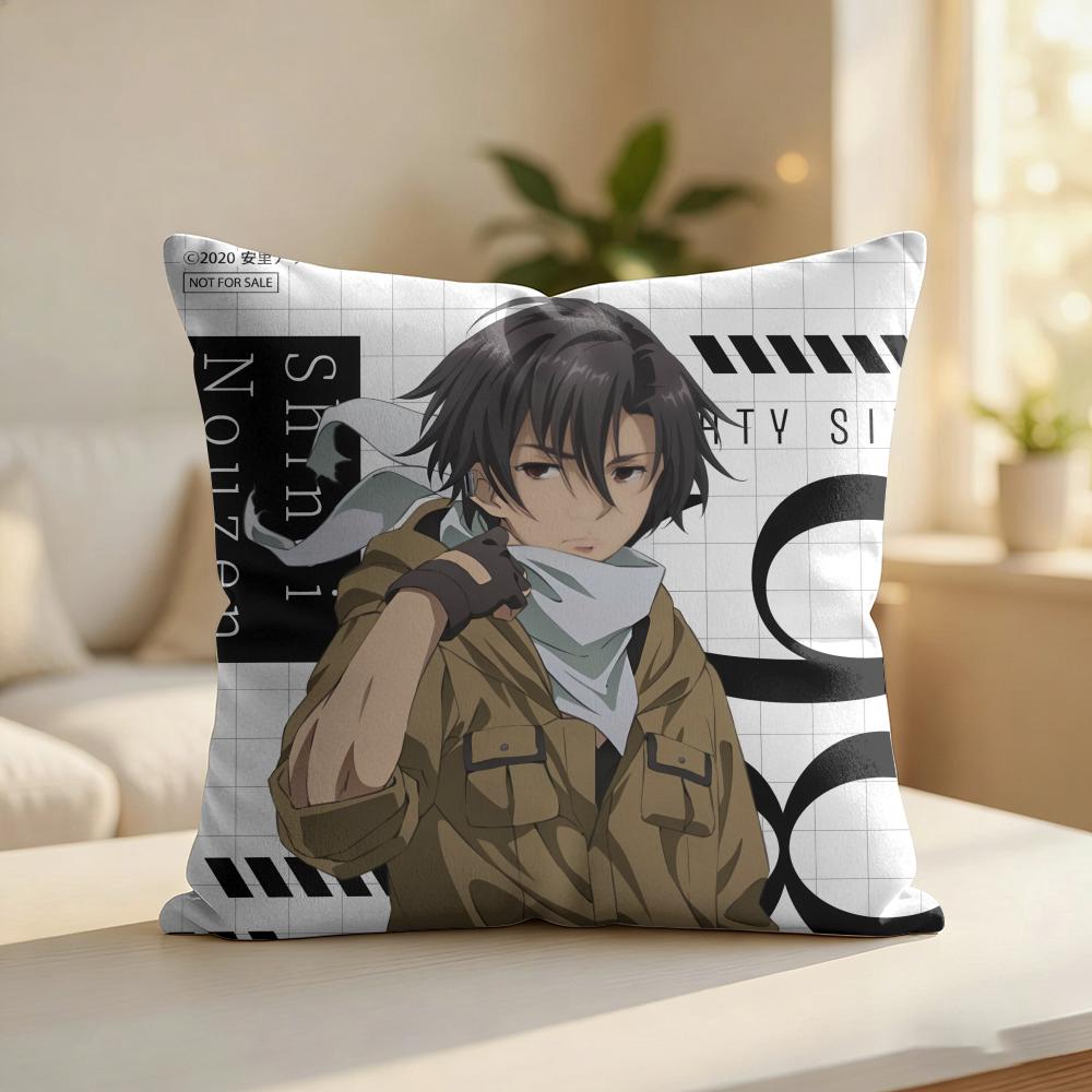 EEighty Six Anime Cushion Cover Silky Short Plush Invisible Zipper Dustproof Sofa Pillow Case For Home Decor