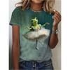 Bird Turtle Frog Cat Pattern T Shirt Women Cartoon Animal 3D Printed T-Shirts Summer Short Sleeve O-Neck Tees Loose Street Tops