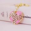 Creative Crystal Rose Alloy Heart Keychain - Women's Bag Accessory & Couple Pendant
