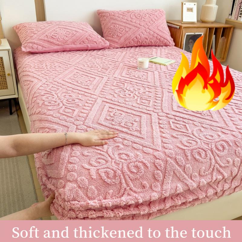 2025Теплая бархатная простыня из молочного велюра, цельная, осенне-зимнее покрывало на кровать, тафтовый наматрасник