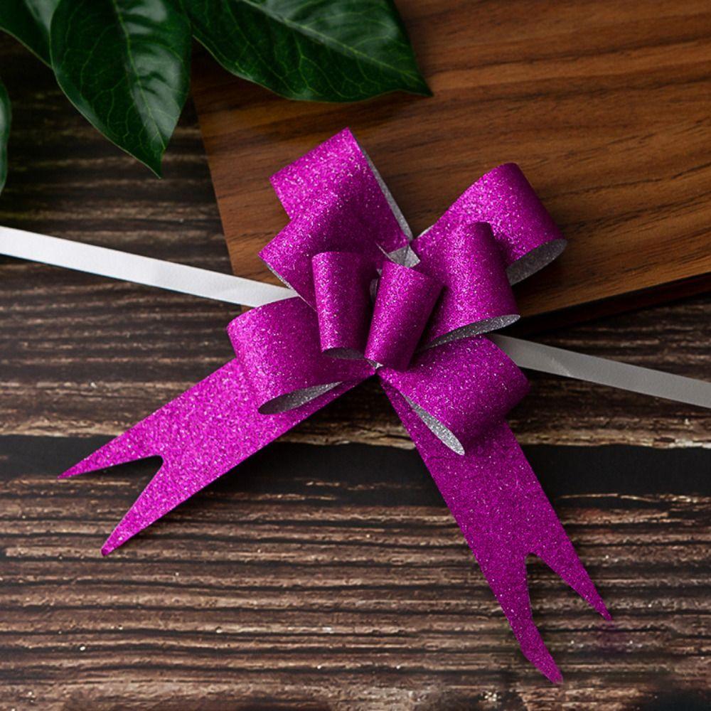 10 Pcs Solid Color Ribbon Pull Bow Gift Wrapping Ribbon Strings Party Decor Ribbons Flower