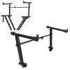 Keyboard Stand, 2-Tier Keyboard Stand Extension Adapter, Digital Piano Accessory, Universal for X-Style Keyboard Stands, Adjustable Width from 16.5" T