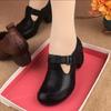 Casual Thick Heel Single Shoes Women's Middle Heel Comfortable Non-slip Soft Sole Mother Shoes Spring and Autumn New Versatile Women's Shoes