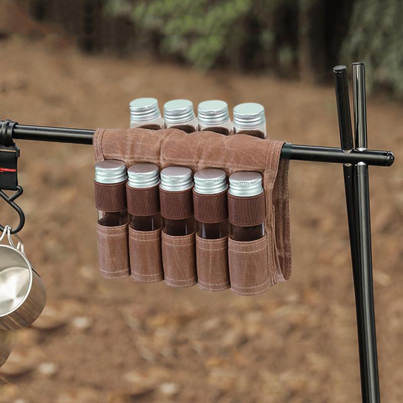 Spice Jar Storage Bag Food Seasoning Bottle Holder Condiment Container Bags Outdoor Camping Hiking Kitchen Cookware Accessory