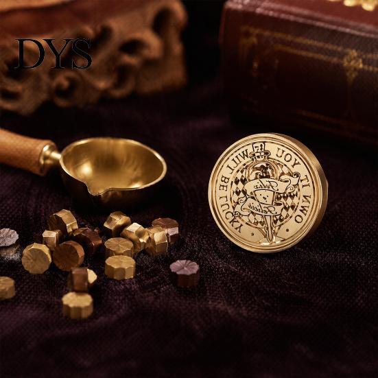 Metal Seal Heads for Scrapbooking Wax Sealing Copper Stamp Head, with Detailed Relief Texture, Round DIY Crafting Shaped Durable Brass Wedding