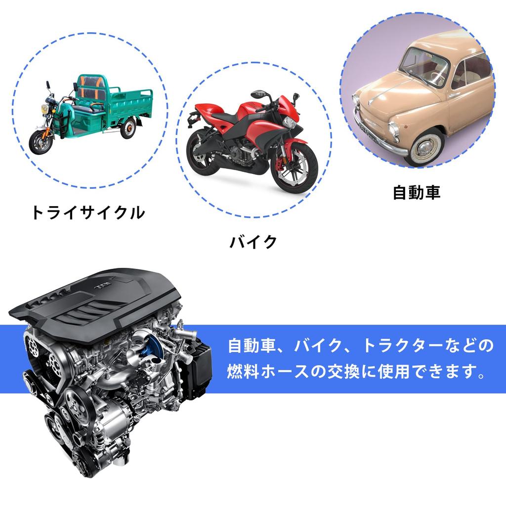 Shineyoo Топливный шланг, Бензиновый шланг, Внутренний диаметр 0,2 дюйма (5 мм), Толщина стенки 0.14