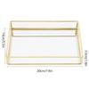 Vintage Metal Glass Storage Box Gold Rimmed Glass Jewelry Display Box Translucent Compartments Rectangular Gold Tray