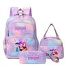 3Pcs/Sets Mochila Backpack Colorful Schoolbag Pencil Case Lunch Bag for Students School Bags Pen Bags