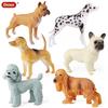Oenux Pet Dog Animal Boxer Bulldog Dalmatian Spaniel Poodle Model Action Figures Educational Collection Cute Kids Toy Gift