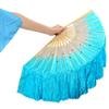 Длинный имитационный веер для танца живота 26 см, веер для выступлений, горячая распродажа, градиентные цветные веера для танцев из бамбука