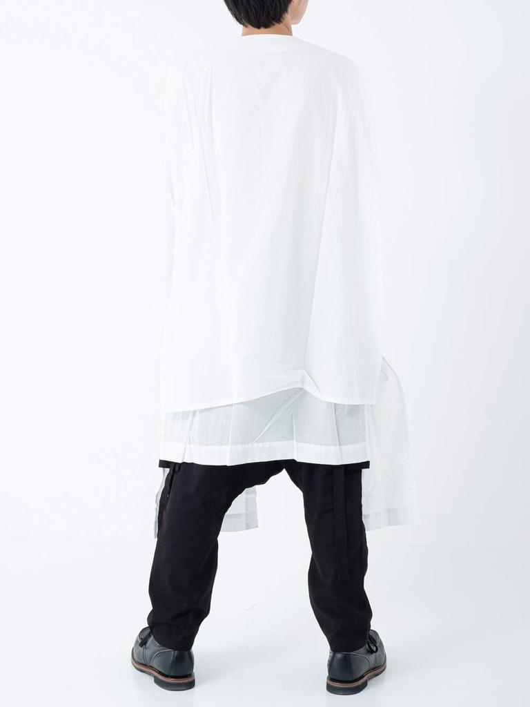 Long Layered Shirt F [AS SUPERSONIC] Shirt, Length, Coat, Men's, White,