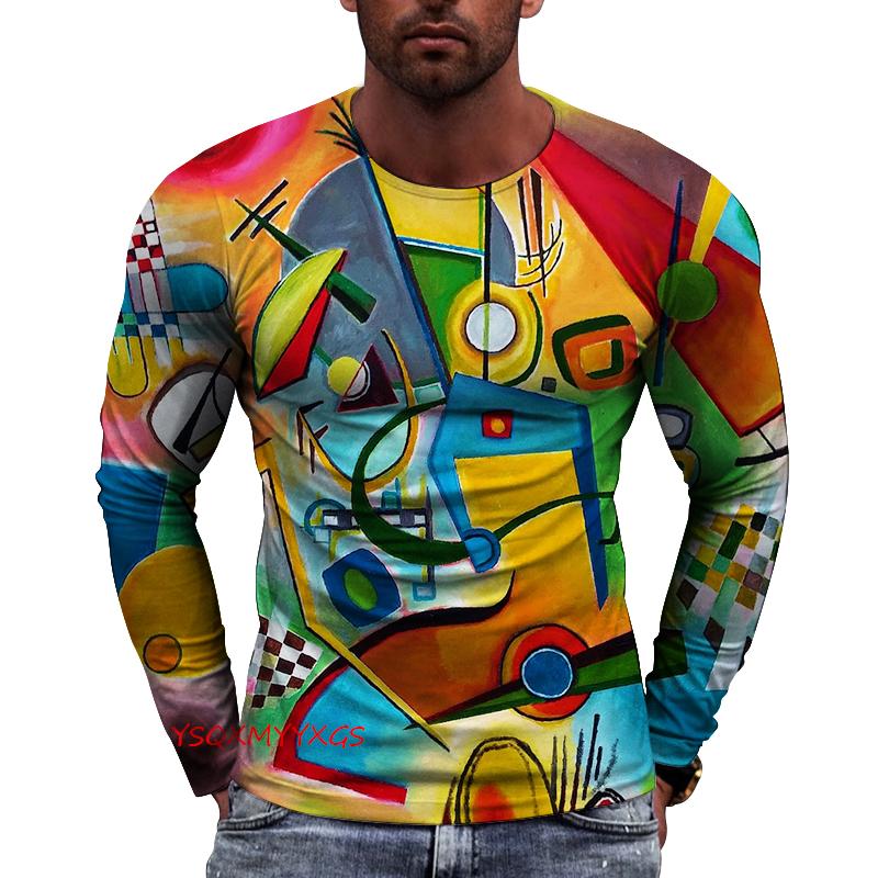 Футболка с 3D-принтом от World Famous, абстрактное искусство, для мужчин и женщин, уличный хип-хоп, с круглым вырезом и длинным рукавом, модная повседневная верхняя статья