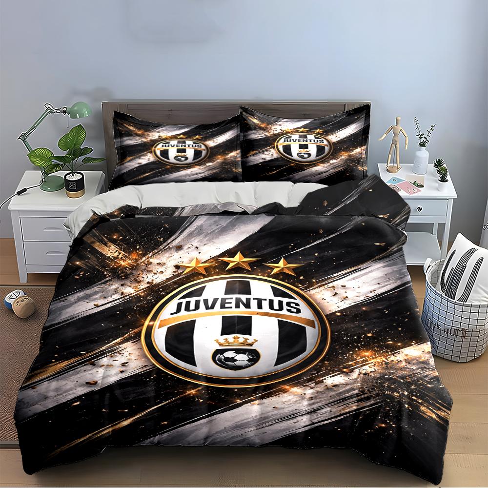 Black and Gold Juventus Bedding Bedding Duvet Cover Set Duvet Cover Pillowcases Home Decor (1 * Duvet Cover 2 * Pillowcases, without duvet insert)