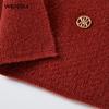 WENSLI Pure Wool Scarf for Women, Red Scarf, Gift for Girlfriend, Holiday Present, Gift Box Set, "First Sight"