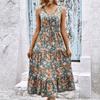 YYFS Женская мода лето весна цветочный принт без рукавов с v-образным вырезом повседневные платья