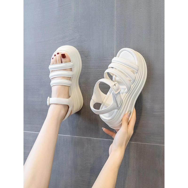 Увеличивающие рост женские сандалии новые летние уличные туфли на танкетке с платформой Muffin Roman Sports Beach Shoes