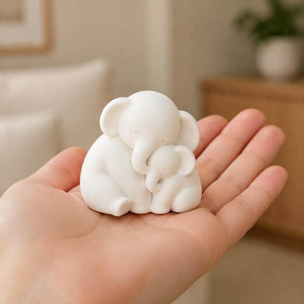 3D Printed Sitting Elephant Figurine Minimalist Warm Elephant Ornament Mother's Day Gifts