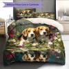 Beagle and Grassland Pattern Bedding Home Decoration Birthday Gift (1 * duvet cover + 2 * pillowcase, without core)