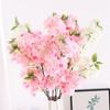 3PCS Artificial Long Stem Flower Cherry Blossom Branches 100cm Fake Silk Bouquet Faux Cherry Blossom Flowers Arrangements for Party Home Wedding Decor