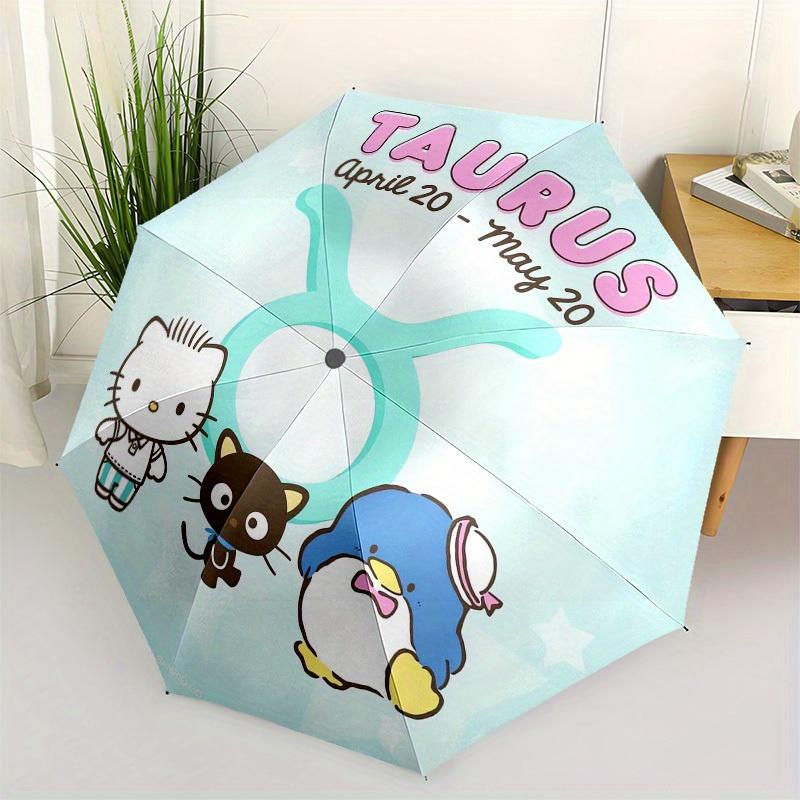 1pc Taurus Zodiac Sanrio Characters Umbrella with Plastic Handle,Suitable for All Seasons Home Travel Outdoor UmbrellaSanlio495