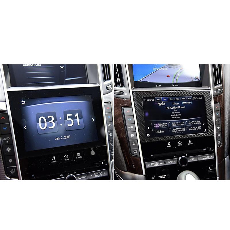 Подходит для Infiniti Q50 Q60 2014-2019 автомобильные аксессуары карбоновая автомобильная навигационная панель внутренняя защита декоративные наклейки