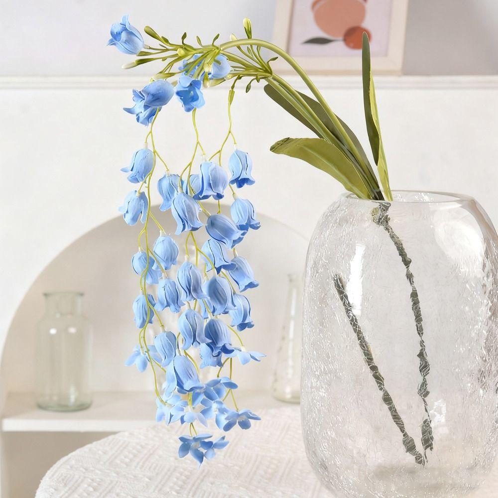 108СМ Искусственные цветы глицинии Шелковый материал Подвесной дизайн Искусственные цветочные растения Зеленый цвет Гирлянда