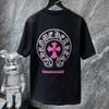 8760 CHROME HEARTS 2025 Летняя новая высококачественная хлопковая футболка с круглым вырезом, свободная, большого размера, для мужчин и женщин, парная футболка