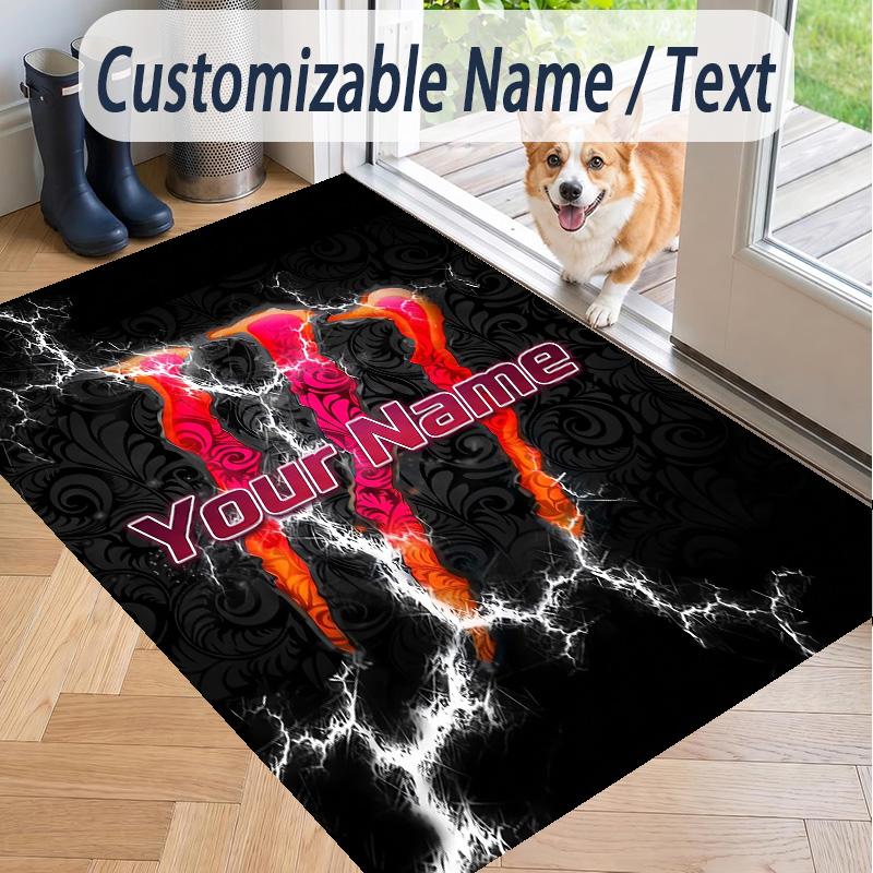 Custom Text Printed Rug Monster Energy Non Slip Floor Carpet For Home Room Decor