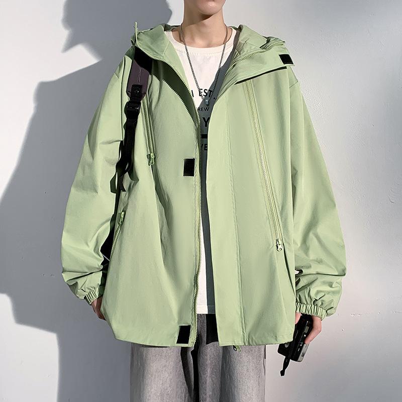 Jacket Men's Spring and Autumn New Hong Kong Style Large Size Hooded Jacket Long-sleeved Casual Loose Versatile Top