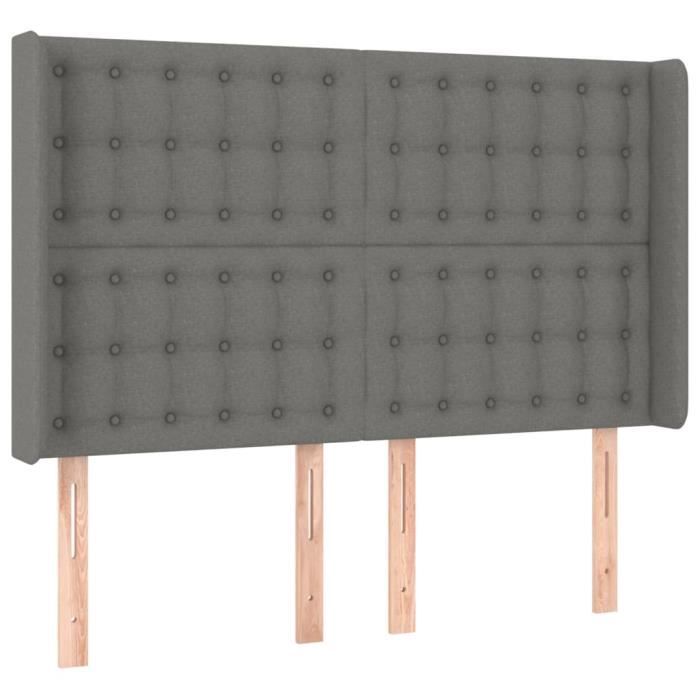 VidaXL Headboard with Ears Dark Grey 147x16x118-128 Cm Fabric3120013